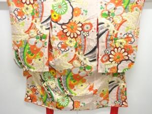 アンティーク　波に梅菊模様着物